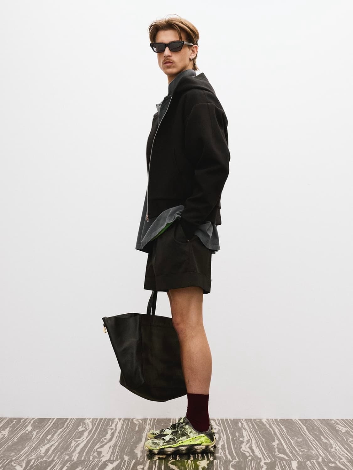 [L] 렉토 로고 디테일 크롭 후드집업 블랙 상품이미지5