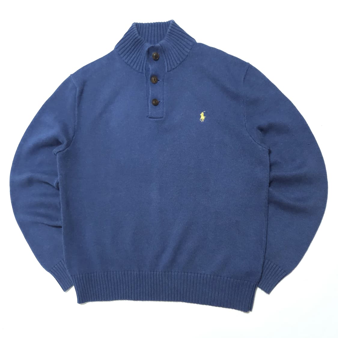 폴로 랄프로렌 버튼 모크넥 니트 스웨터 더스티블루 상품이미지1