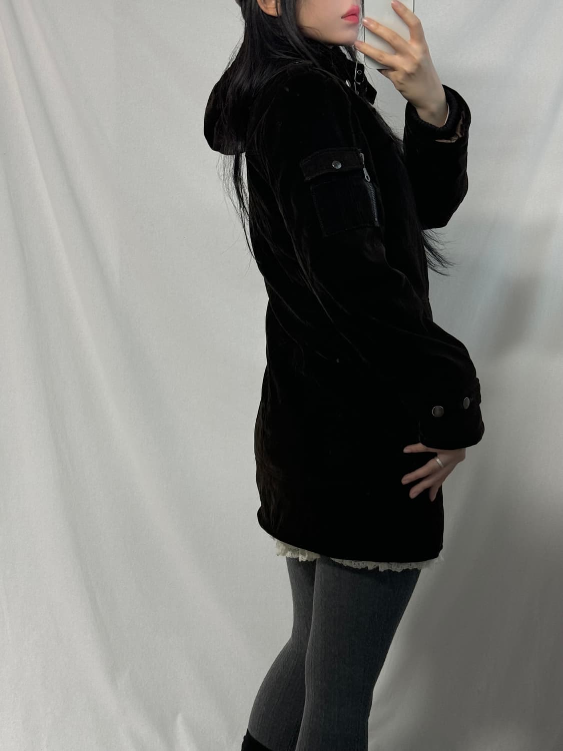 벨벳 파이어맨 후크 후디드 코트 상품이미지9