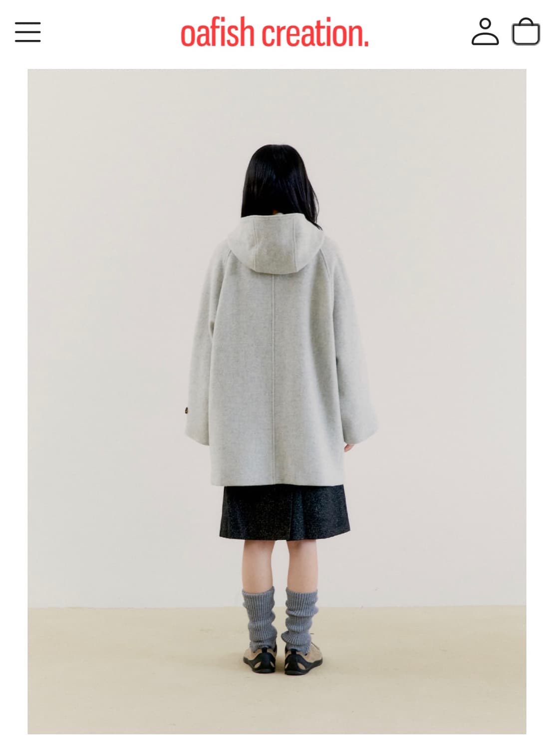 오피쉬 리치 울 하프 코트 그레이 상품이미지3