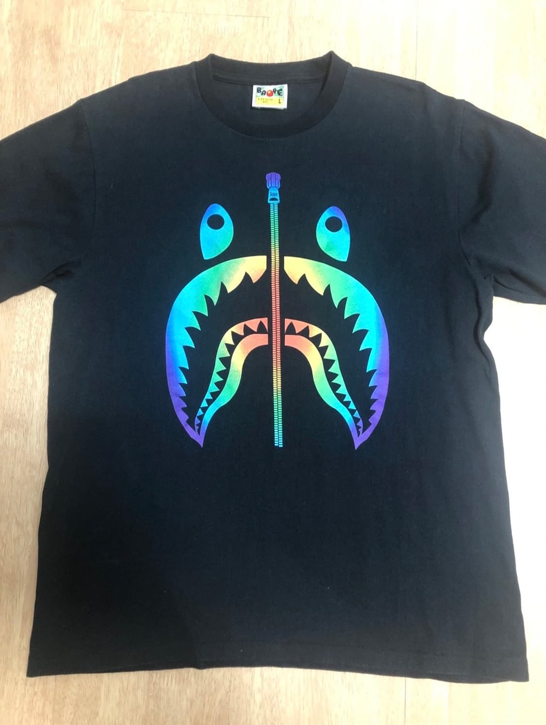 18FW Bape Aurora Shark Tee Black 베이프 샤크 상품이미지1