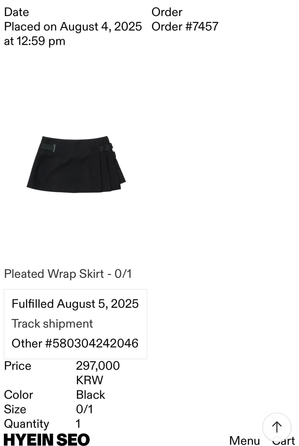 혜인서 Pleated Wrap Skirt 0/1사이즈 상품이미지4