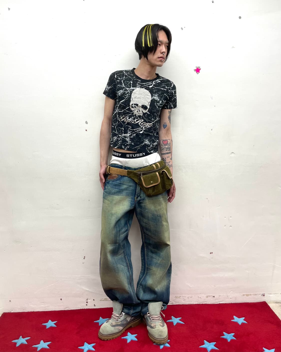 Glossy Silver Skull Crop Tee 상품이미지5