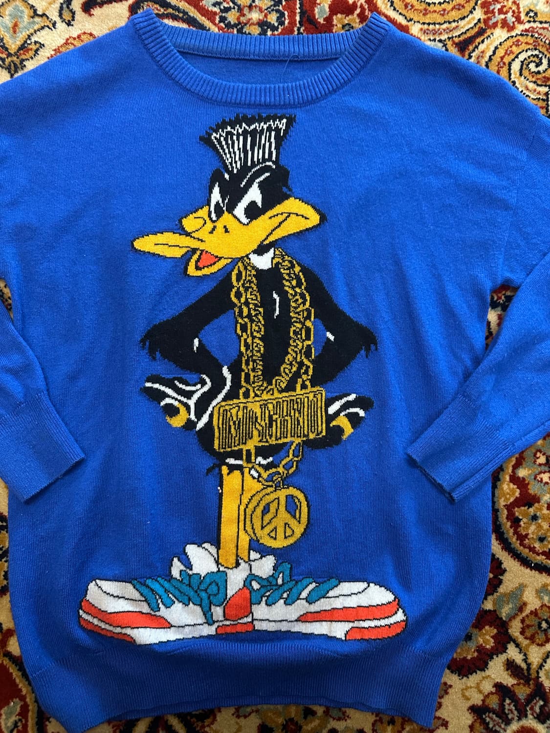 90s Daffy Duck "Hip Hop" Knit Sweater 상품이미지1