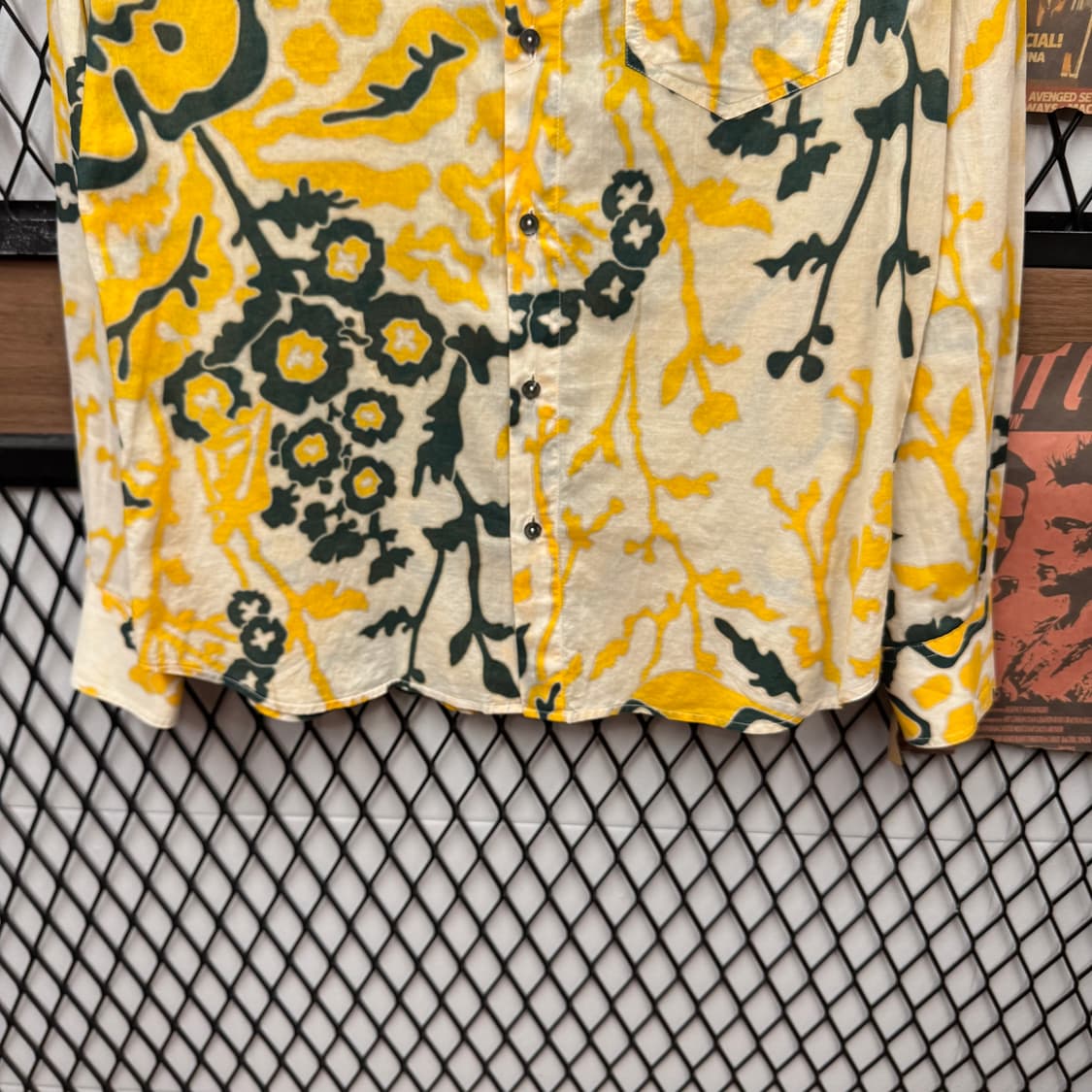 00s 돌체앤가바나 셔츠 전후면 플로럴 패턴 포인트 옐로우 상품이미지4