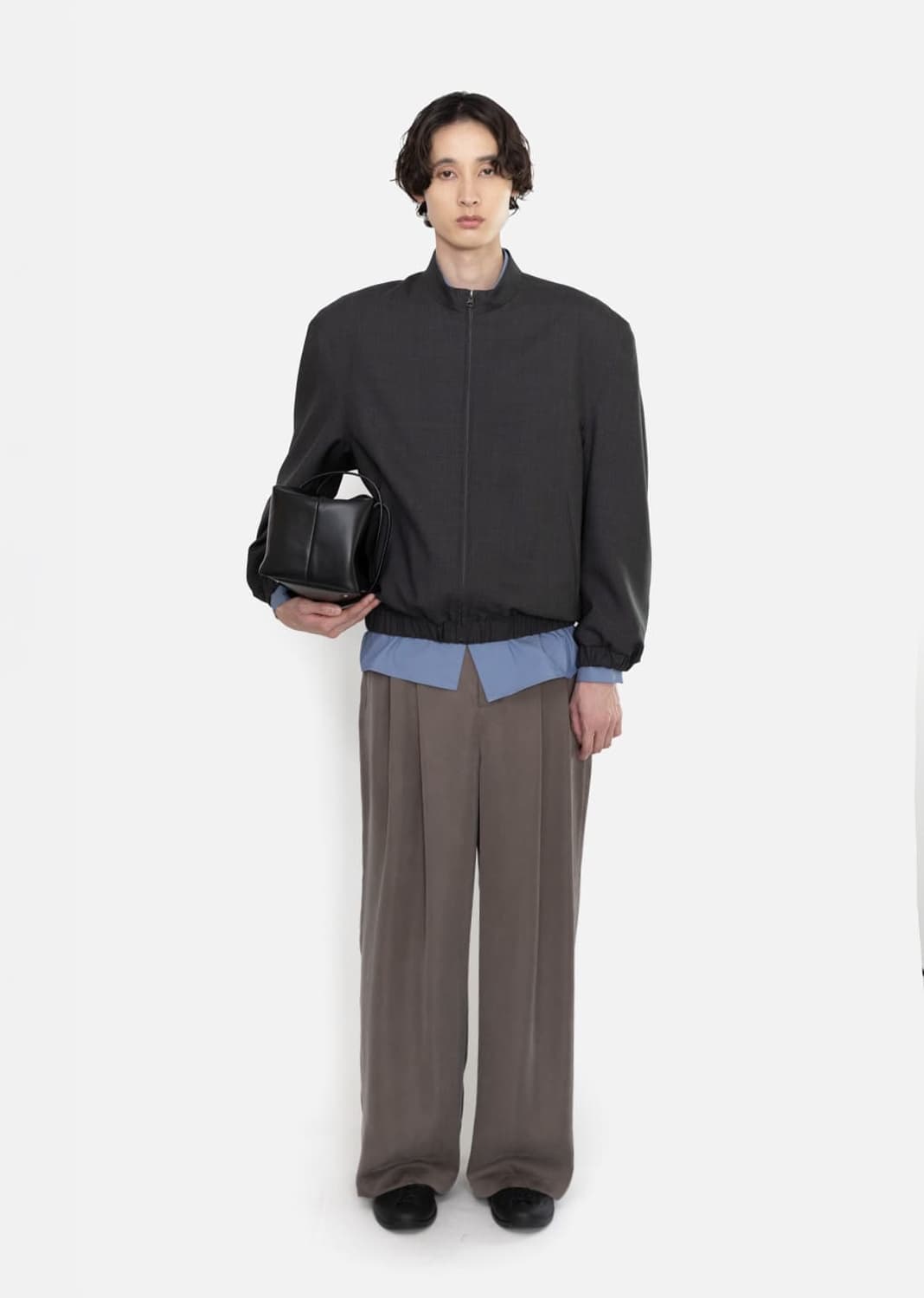 (L) 아모멘토 Wool Oversize Blouson, Charcoal 상품이미지1