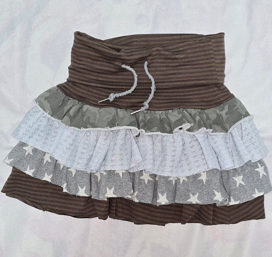 허그유어스킨 캉캉 레이어드 스커트 브라운 상품이미지2