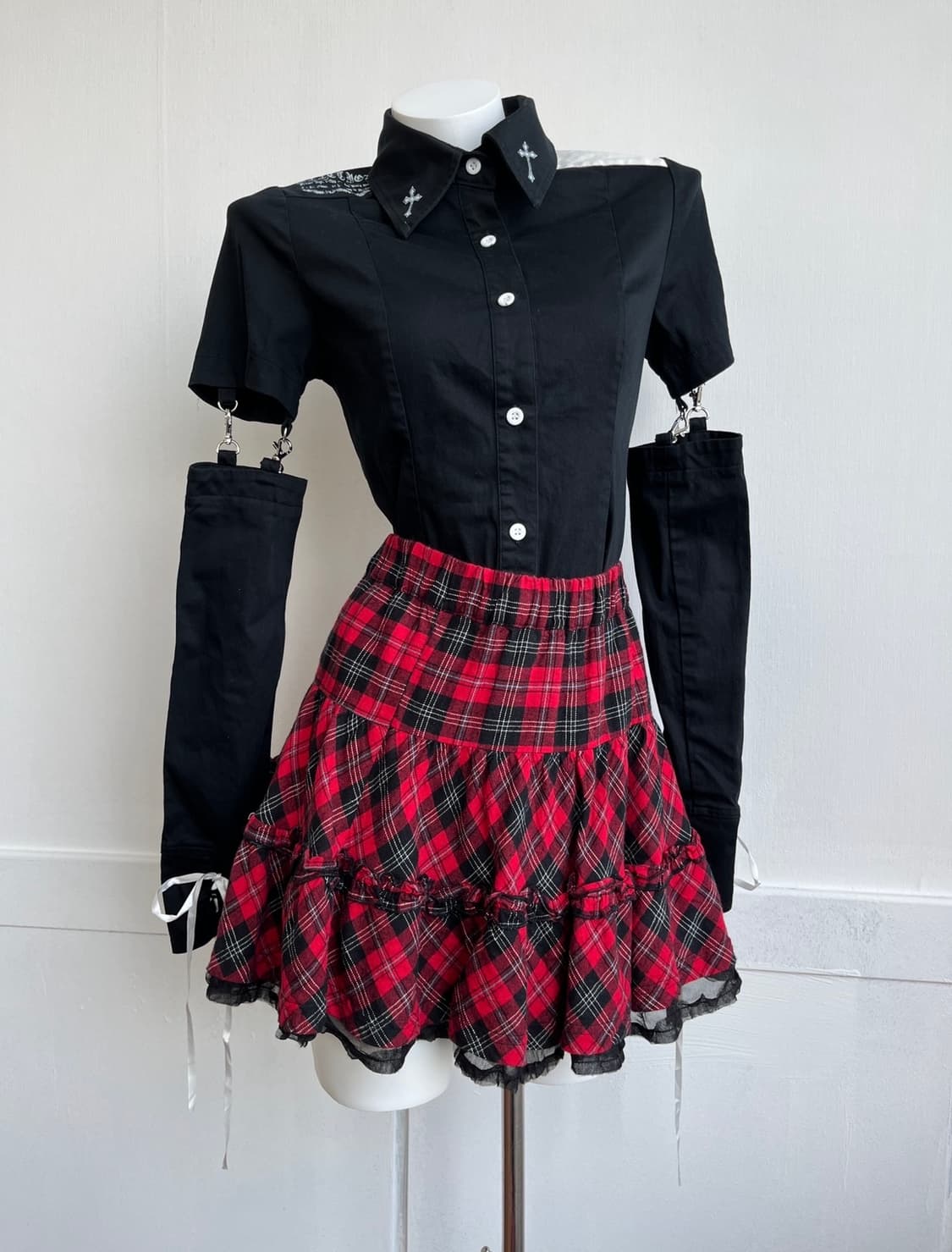 RED TARTAN 캉캉 프릴 체크 스커트 상품이미지2