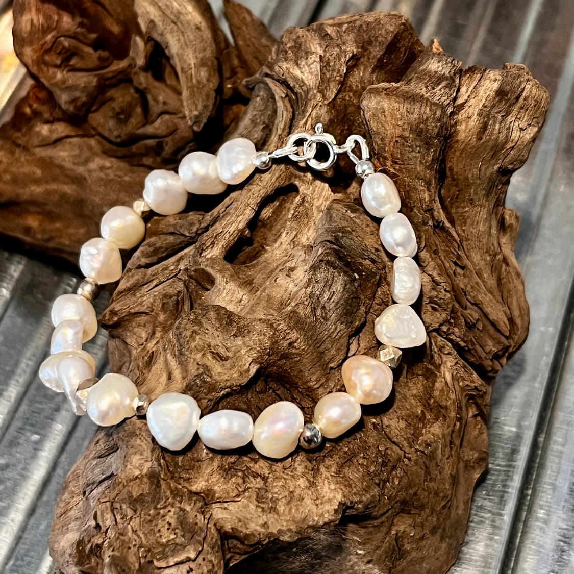 실버 진주 비즈 팔찌 인디언주얼리 네이티브아메리칸 상품이미지3