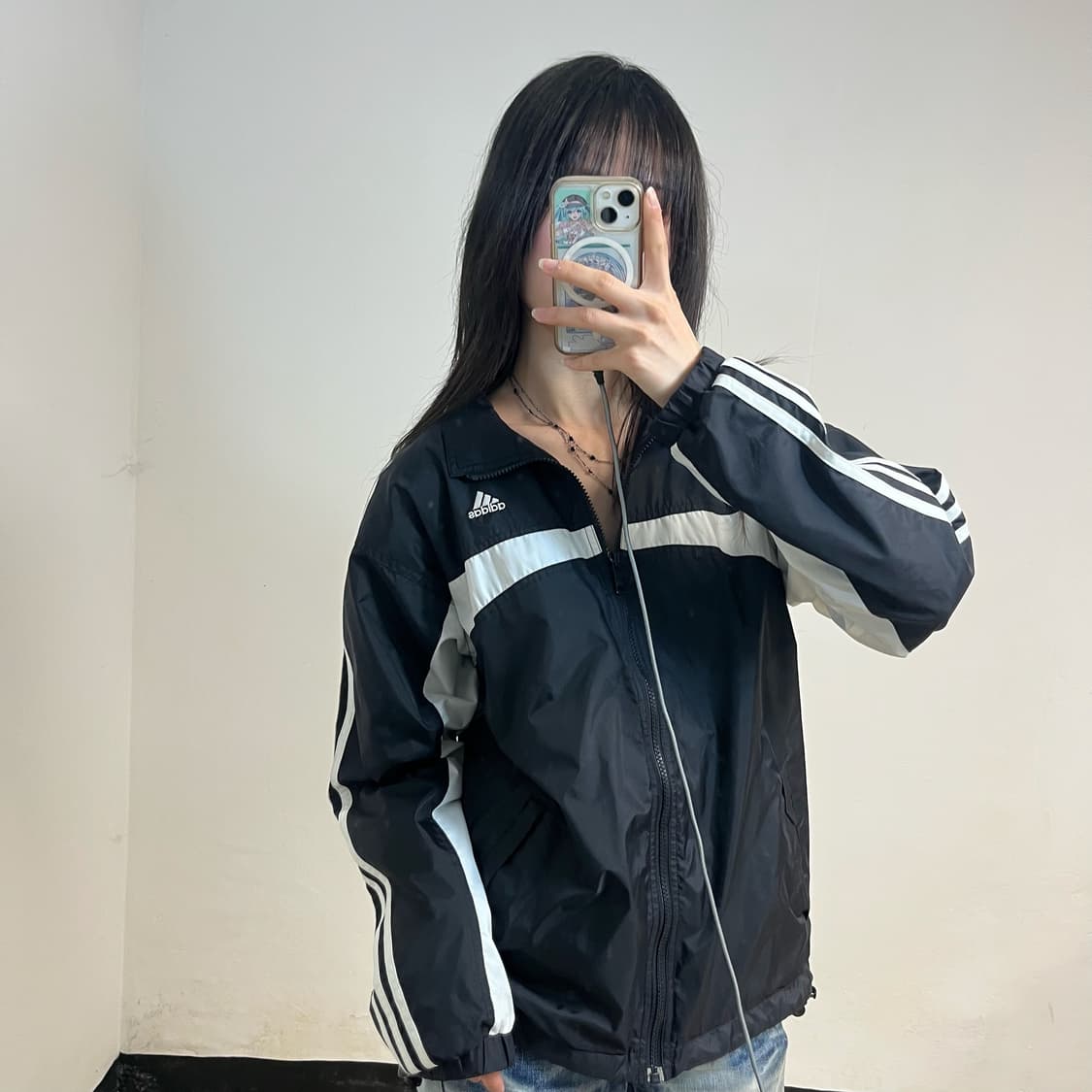 Adidas 00’s black windbreaker 상품이미지2