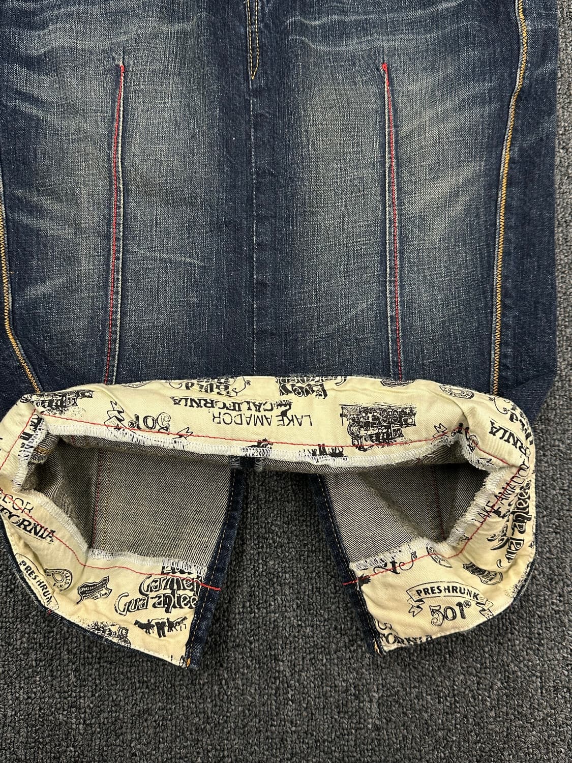 M)Levi 리바이스 빈티지 진청 커팅 데님 스커트 상품이미지5