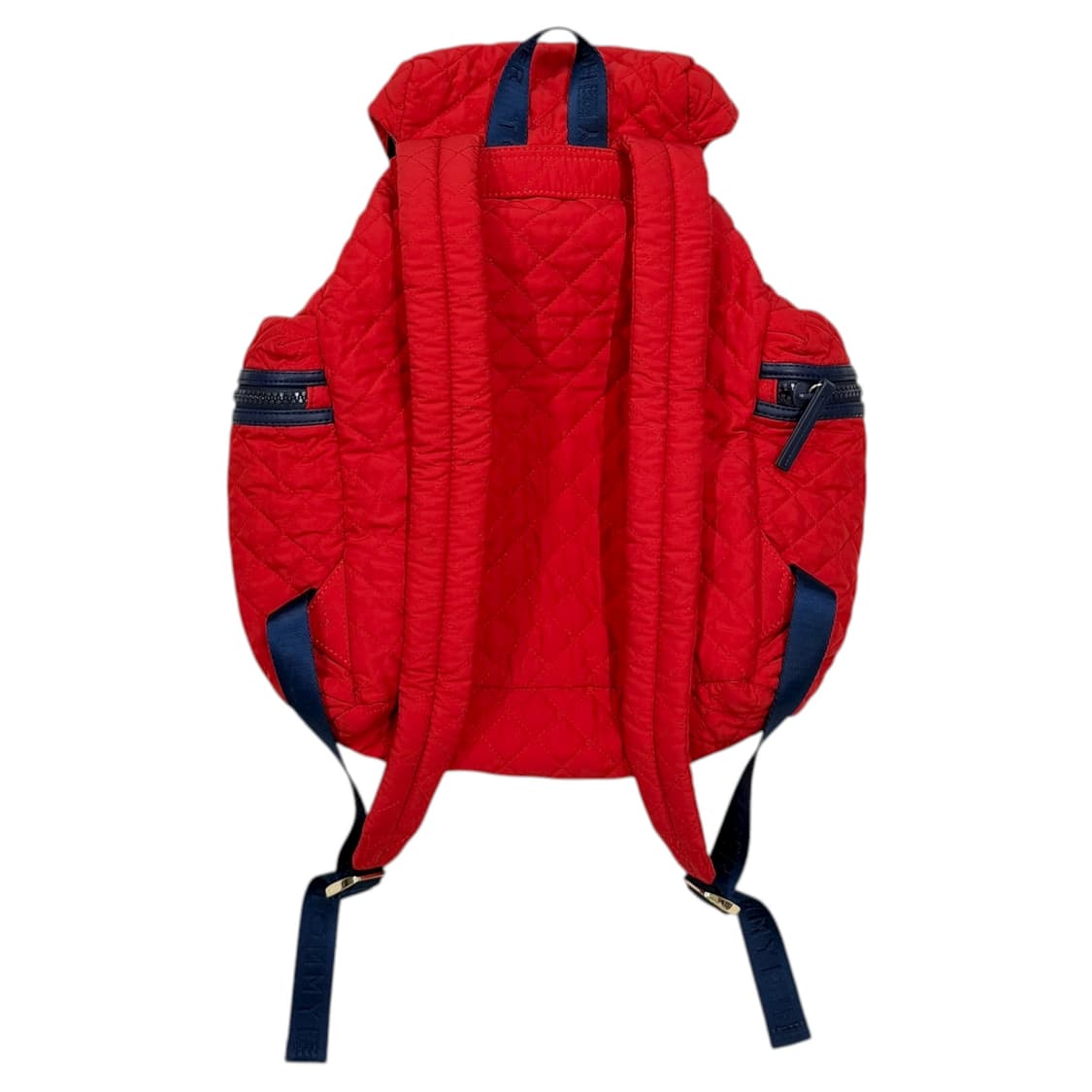 타미힐피거 빈티지 복조리 스트링 퀄팅 포켓 백팩 가방 레드 상품이미지4