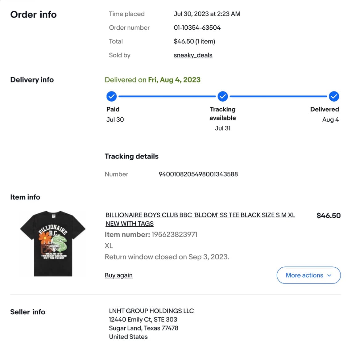 [XL]빌리어네어 보이즈 클럽 블룸 티셔츠 블랙 상품이미지7