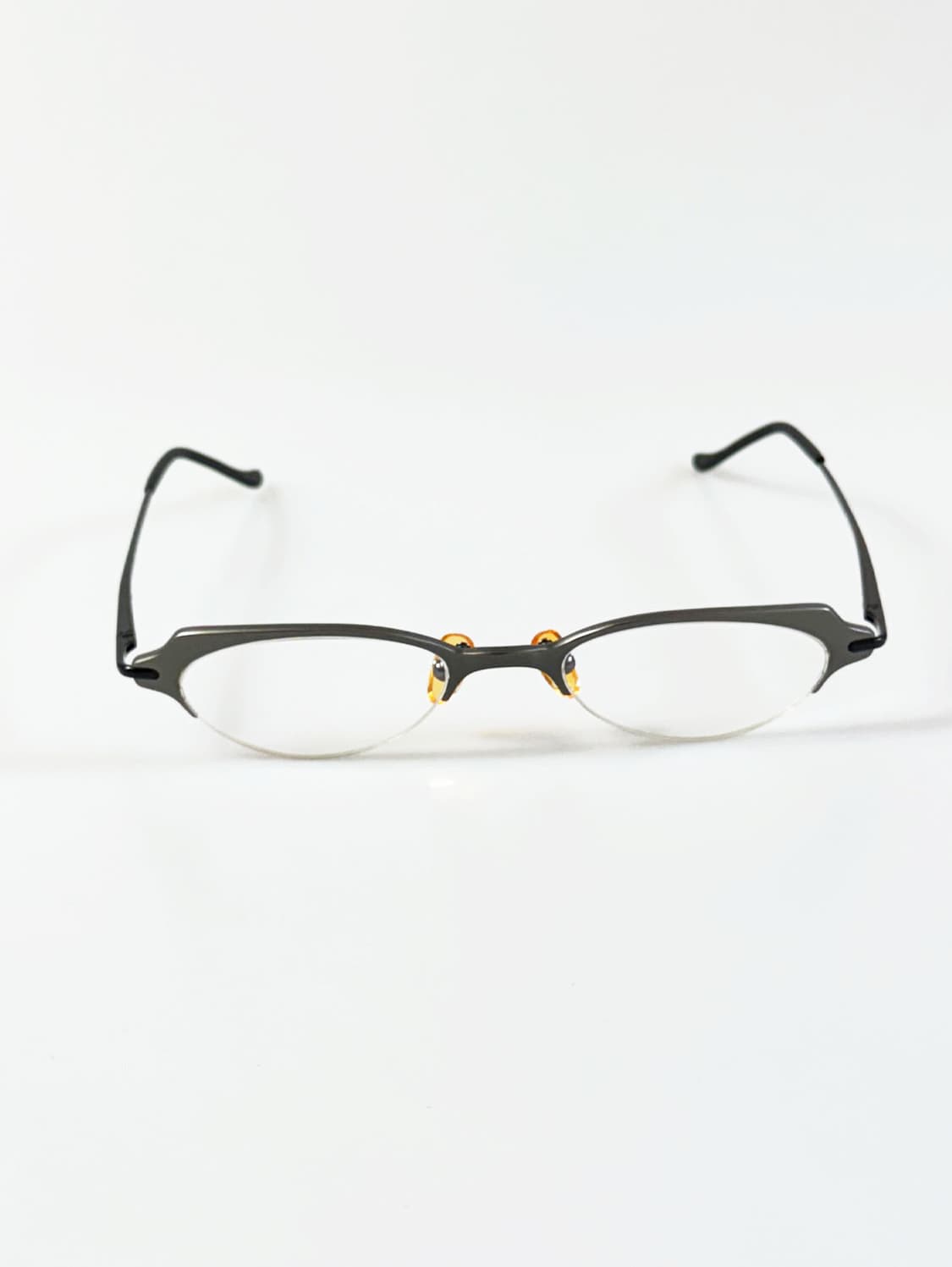 90s JEAN FRANCOIS 그레이 스퀘어 반무테 빈티지 안경 상품이미지1