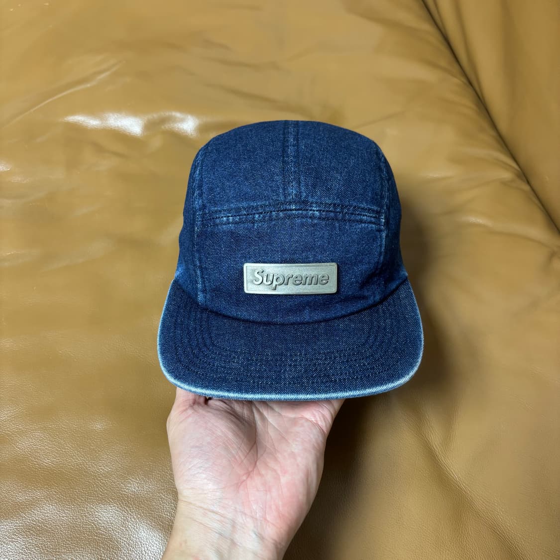 Supreme 슈프림 워시드 데님 메탈 로고 캠프캡 모자 (Denim) 상품이미지2