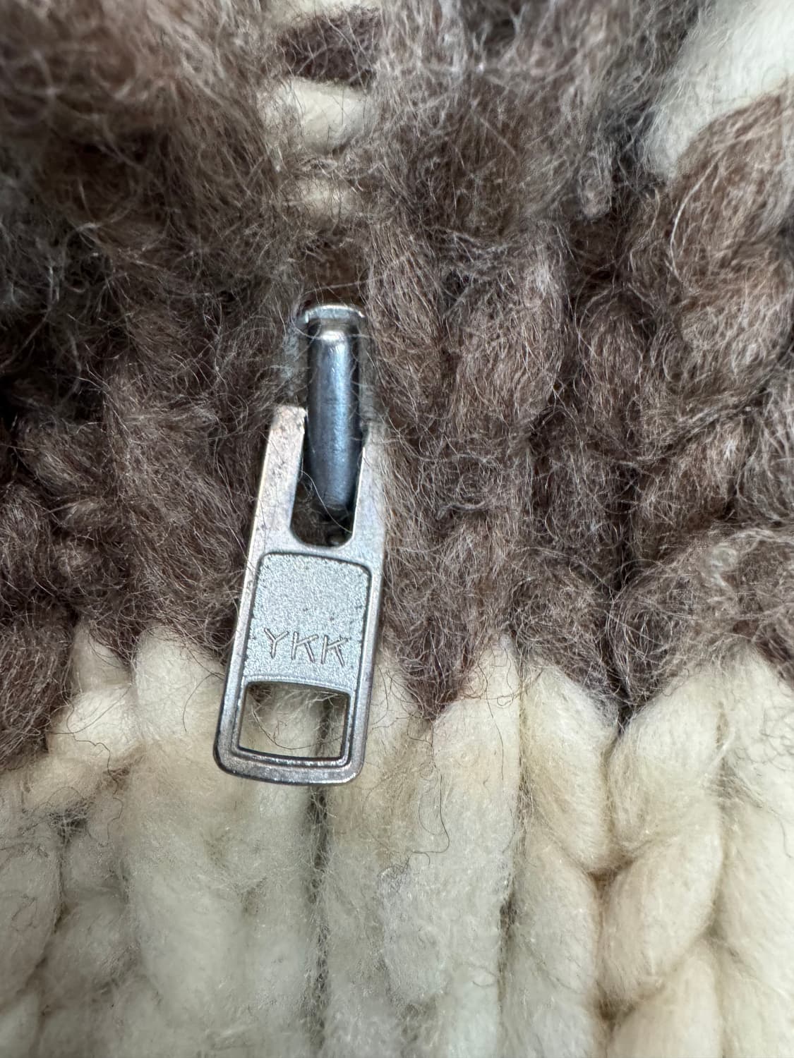 90's 핸드메이드 캐나다 코위찬 패턴 양모 니트집업 L 상품이미지6