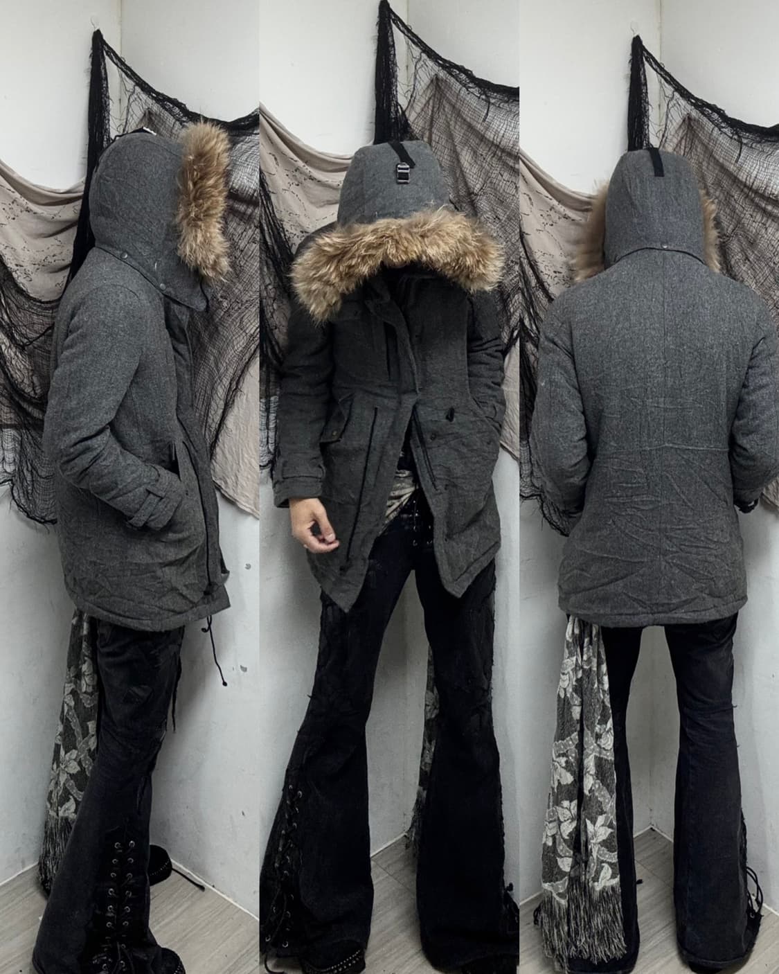Y2K Grey Fur Parka 상품이미지1