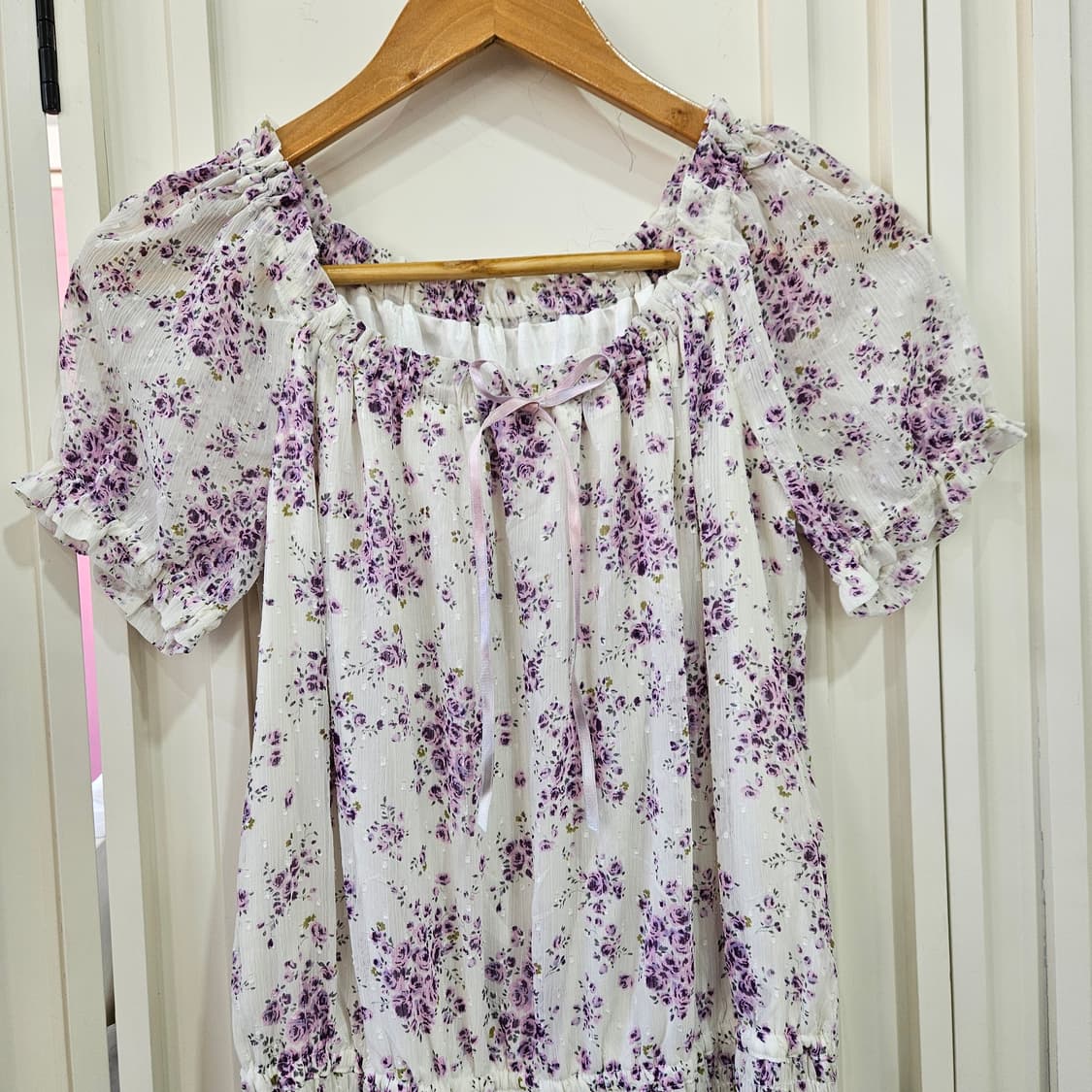 레스트로즈(LEST ROSE) 라벤더 플라워 쉬폰 원피스 상품이미지2