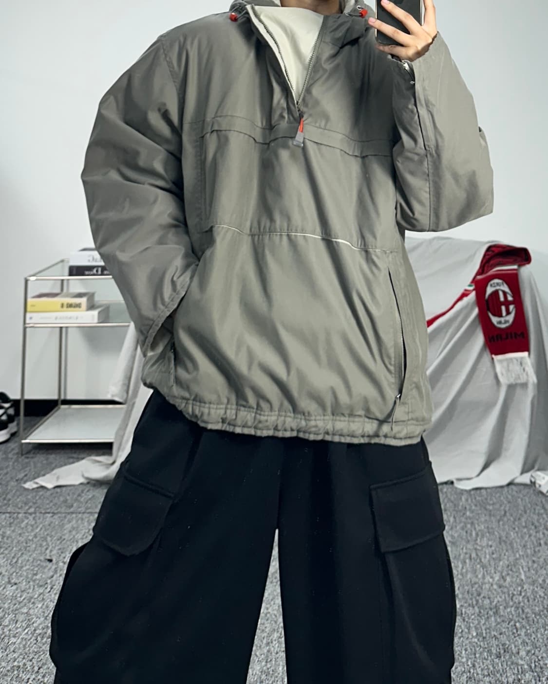 나이키 00s 카키 패딩 아노락 XL 상품이미지4