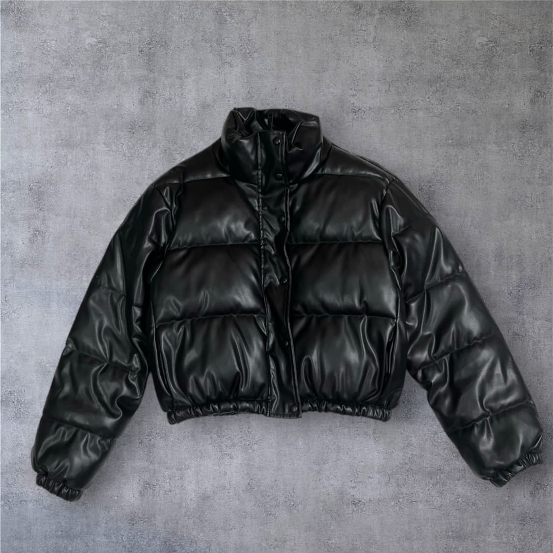 쉬인 SHEIN 페이크 레더 크롭 패딩 S 상품이미지1