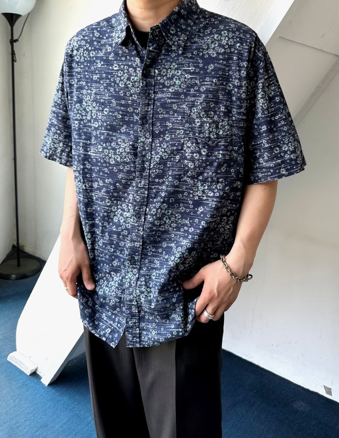 Natural cotton design pattern H/S shirt 상품이미지7