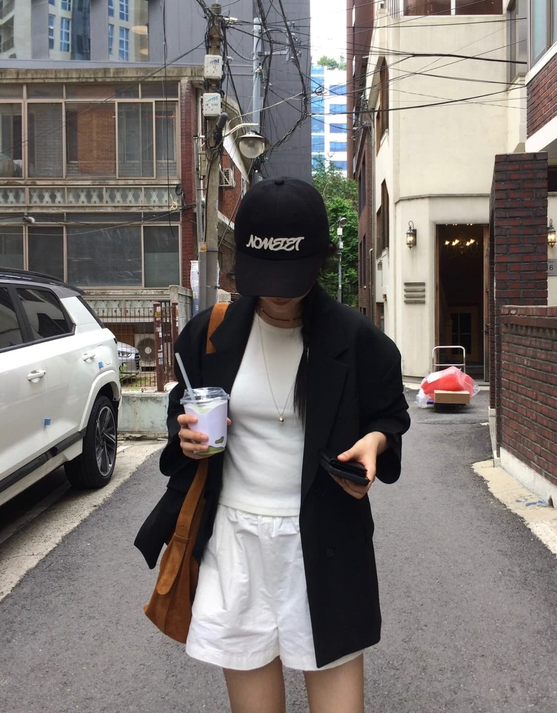 노멜렛 아플리케 로고 볼캡 블랙 상품이미지4