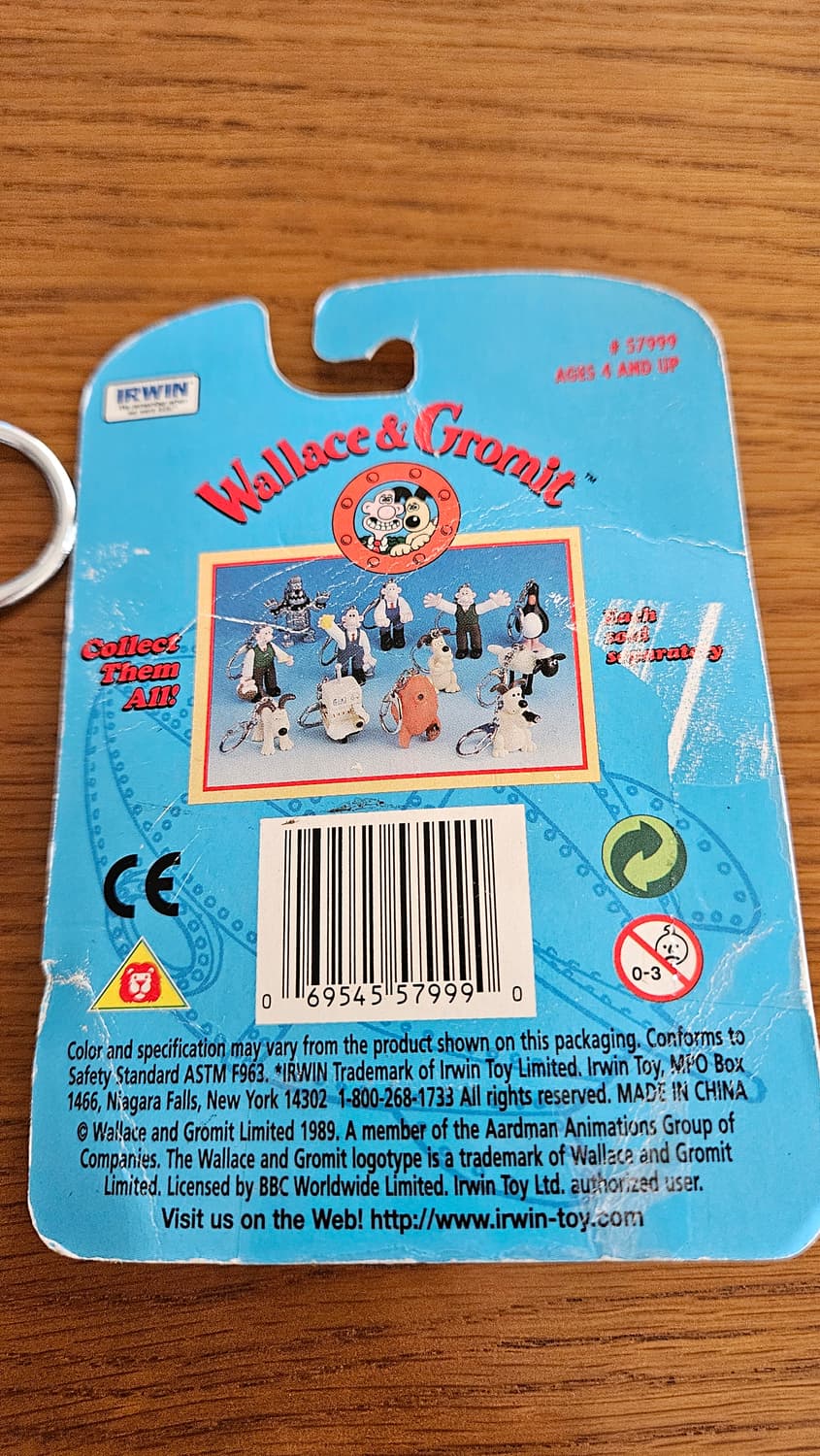 1989 월레스와 그로밋 맥그로우 키링 미사용 새상품 상품이미지9