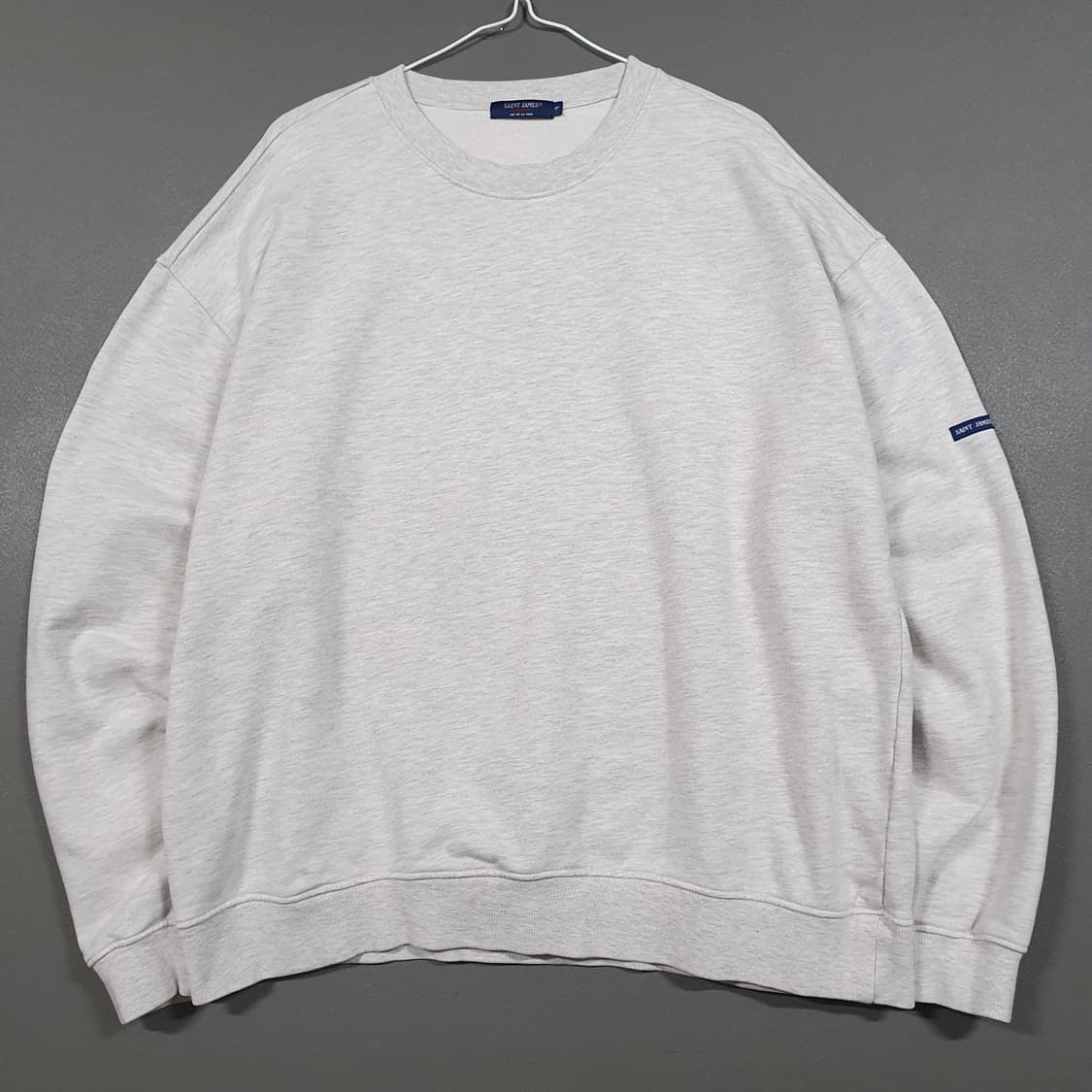 실측 XL) 세인트제임스 신형 22FW 봉봉 엘보우 패치 맨투맨 오트밀 상품이미지2