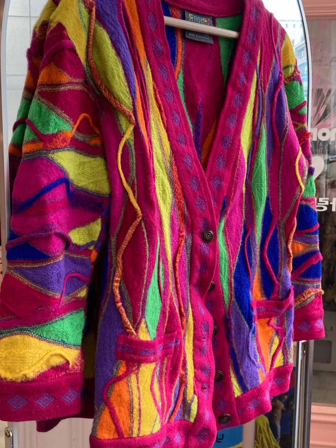 쿠지 레인보우 에스닉 패턴 가디건 상품이미지3