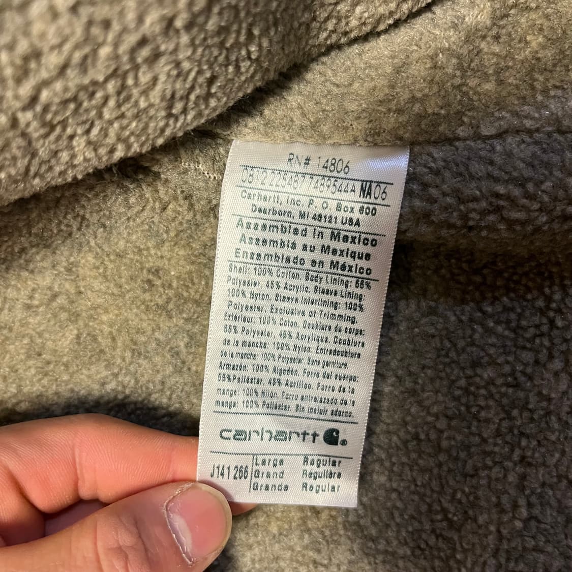 [L] 칼하트 J141 시에라 셰르파 자켓 Tan 상품이미지5