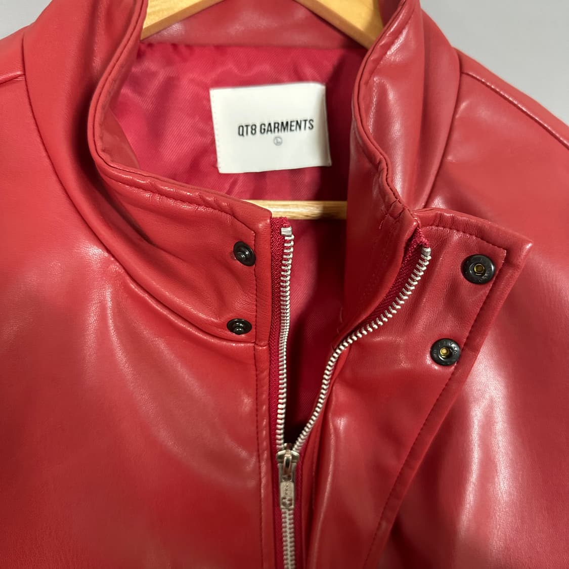 QT8 큐티에잇 가먼츠 레더자켓 레드 L [021106] 상품이미지4