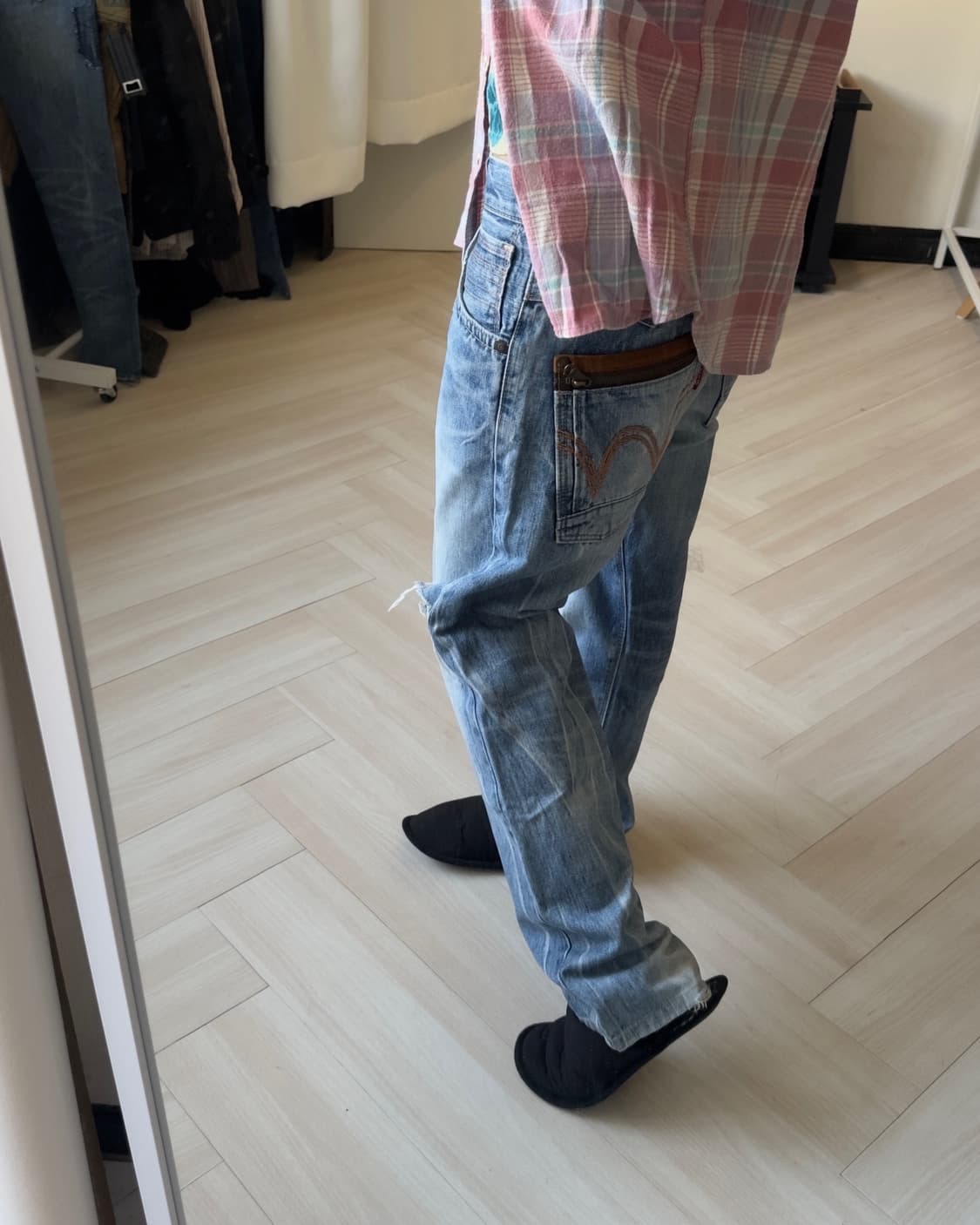 [EDWIN] EXS413 XV distressed denim pants 상품이미지2