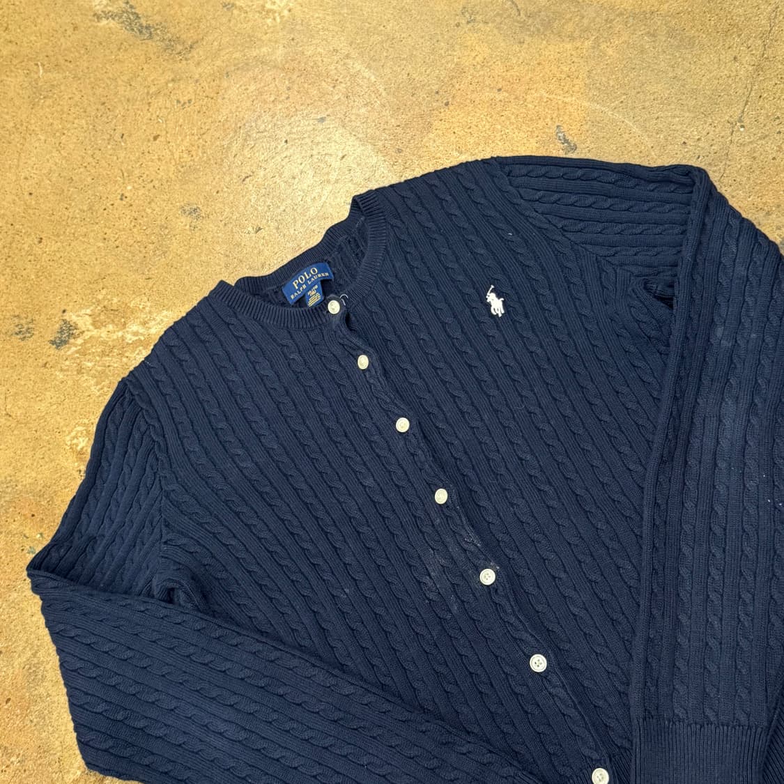 폴로 랄프로렌 네이비 꽈배기 니트 가디건 상품이미지1