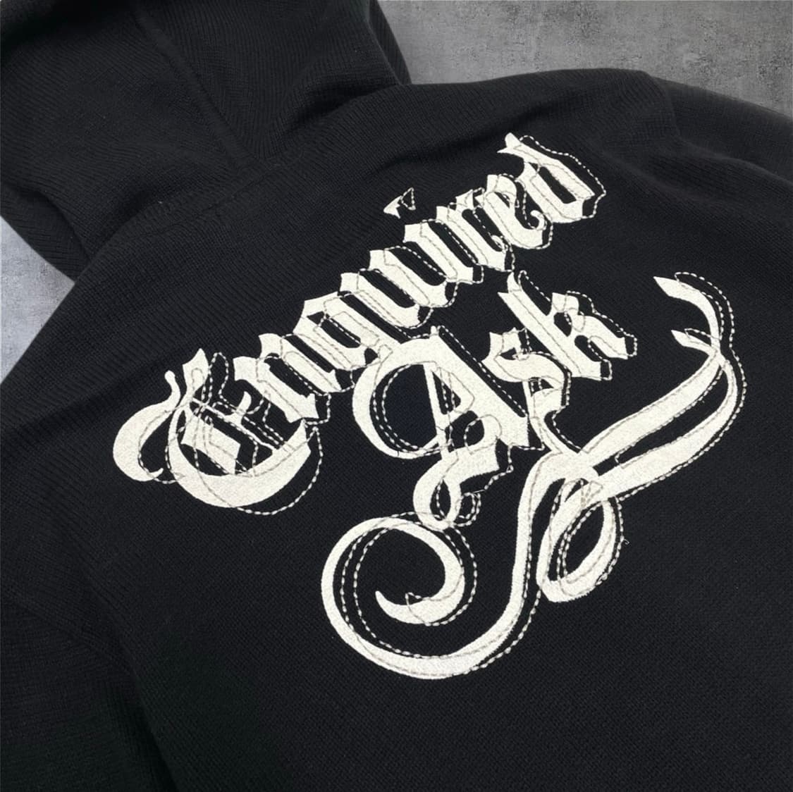 에스크 ASK 블랙 y2k 유니언잭 니트 후드집업 M 상품이미지7