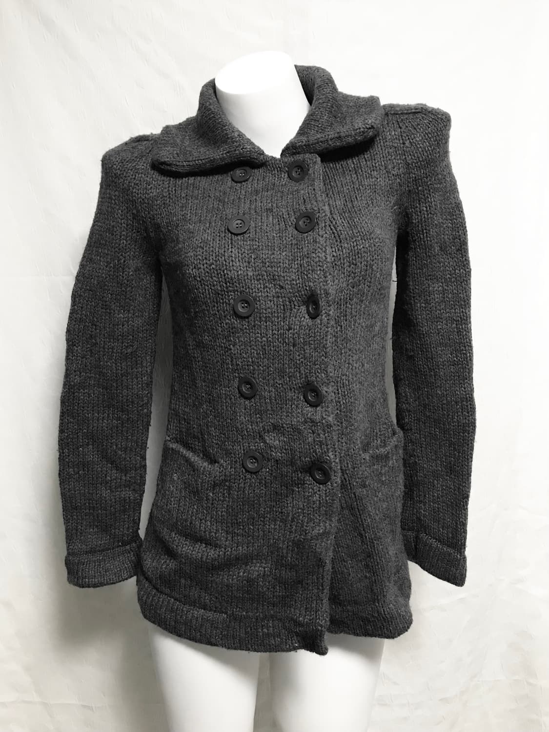 빈티지 니혼진 너드 더블 버튼 니트 가디건 상품이미지2