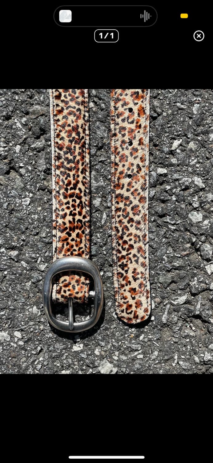 Leopard pony hair belt 레오파드 송치 벨트 상품이미지1