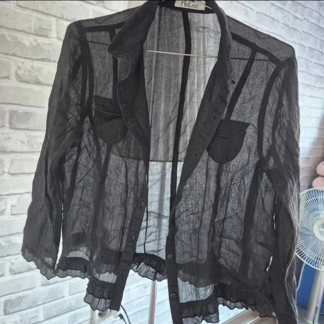 블랙 시스루 셔츠 상품이미지2