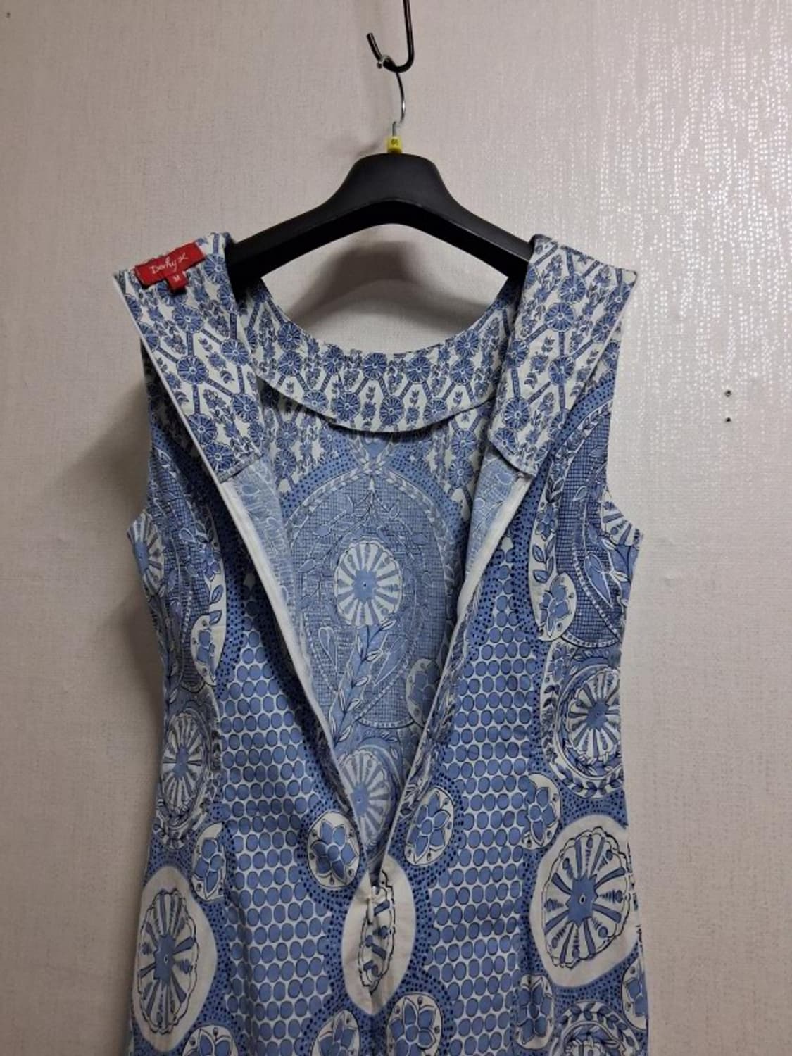 일본빈티지 Derhy 비즈보석 라운드넥 블루 민소매원피스 미디55
 상품이미지10