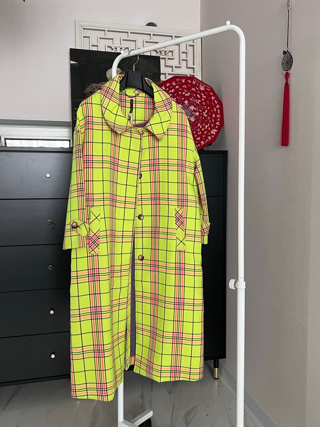 Neon Checkered long Jacket 상품이미지4