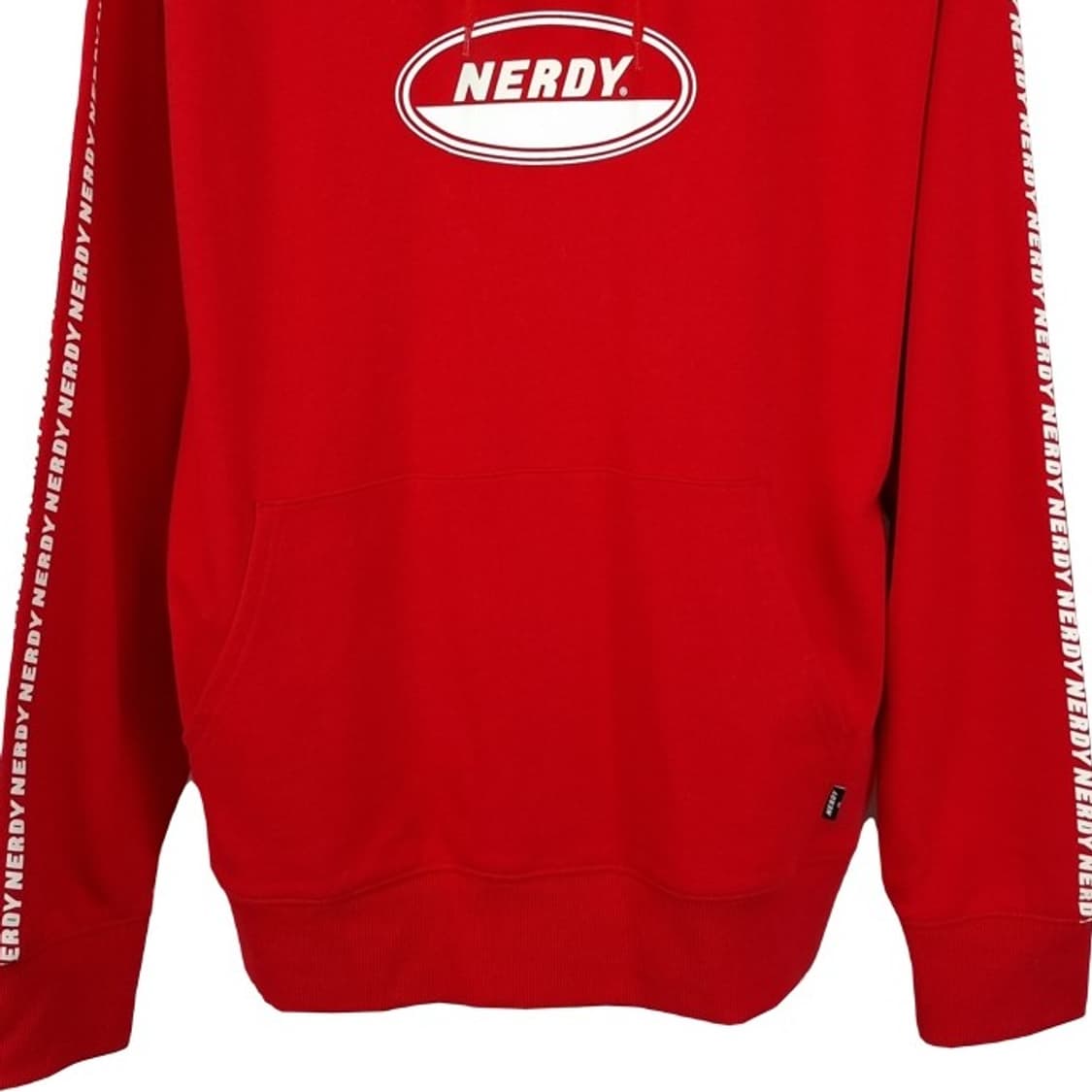 [NERDY] 널디 빅로고 오버핏 후드티 레드 M16535 상품이미지5