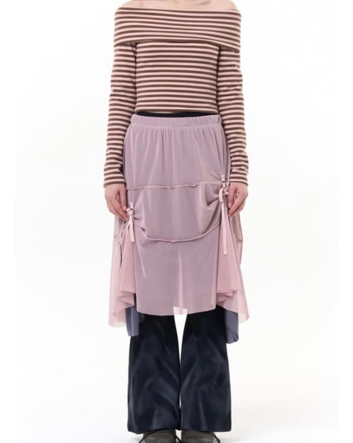 탠스댄스 파히섬 레이어드 스커트 핑크 상품이미지1