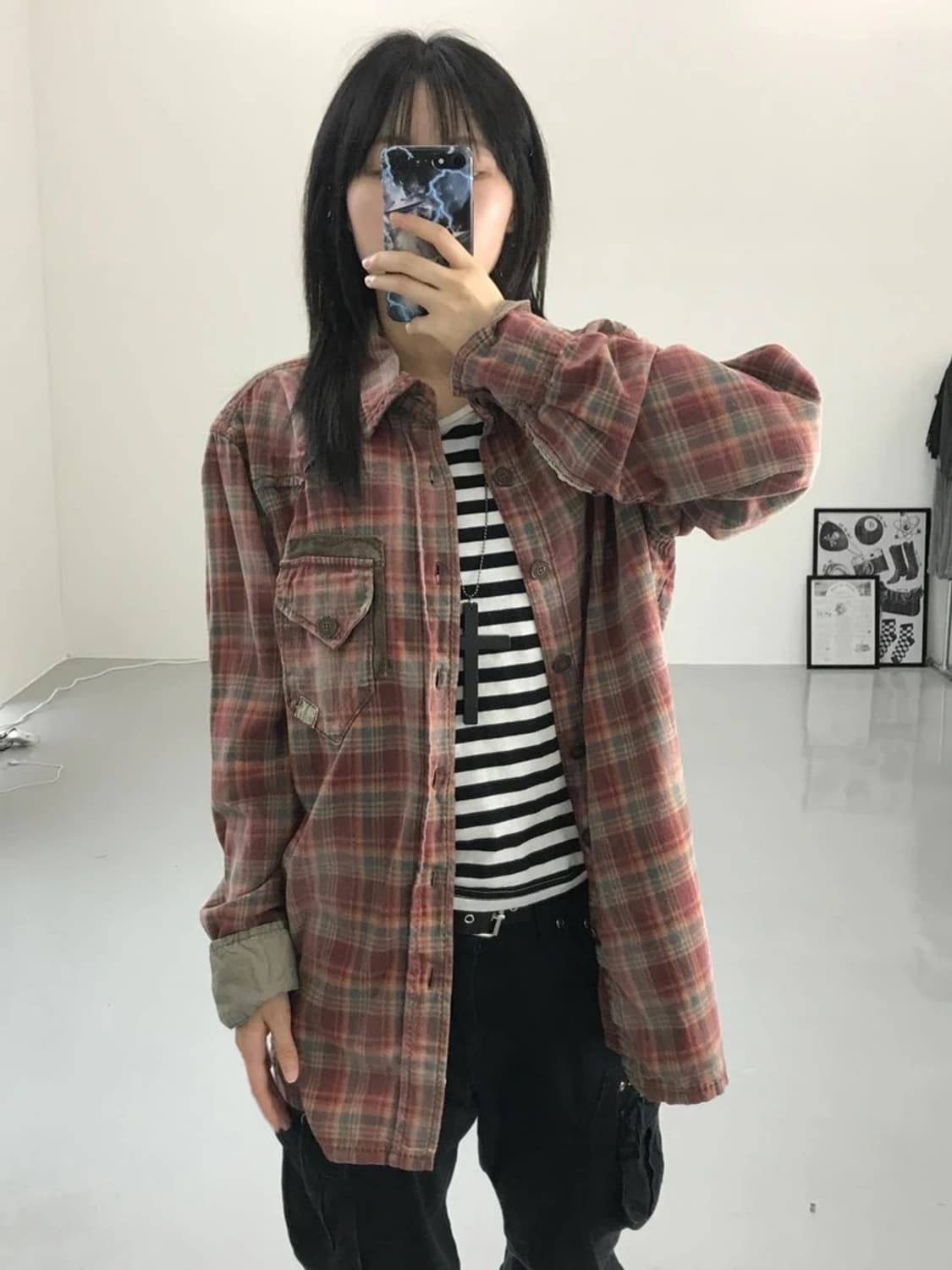 터프 진스미스 디테일 체크셔츠 상품이미지1