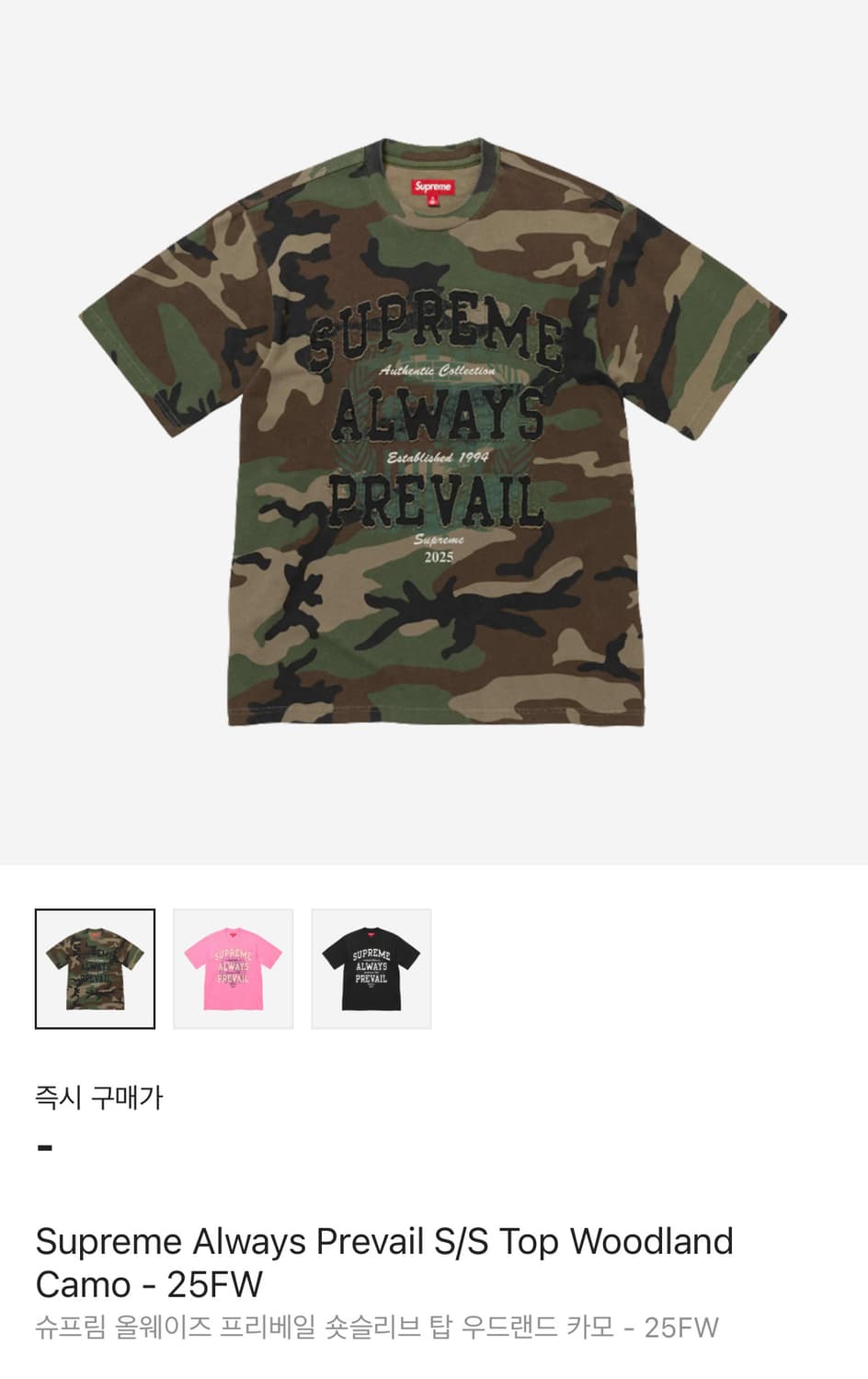 Supreme Always Prevail S/S Top Woodland  상품이미지1