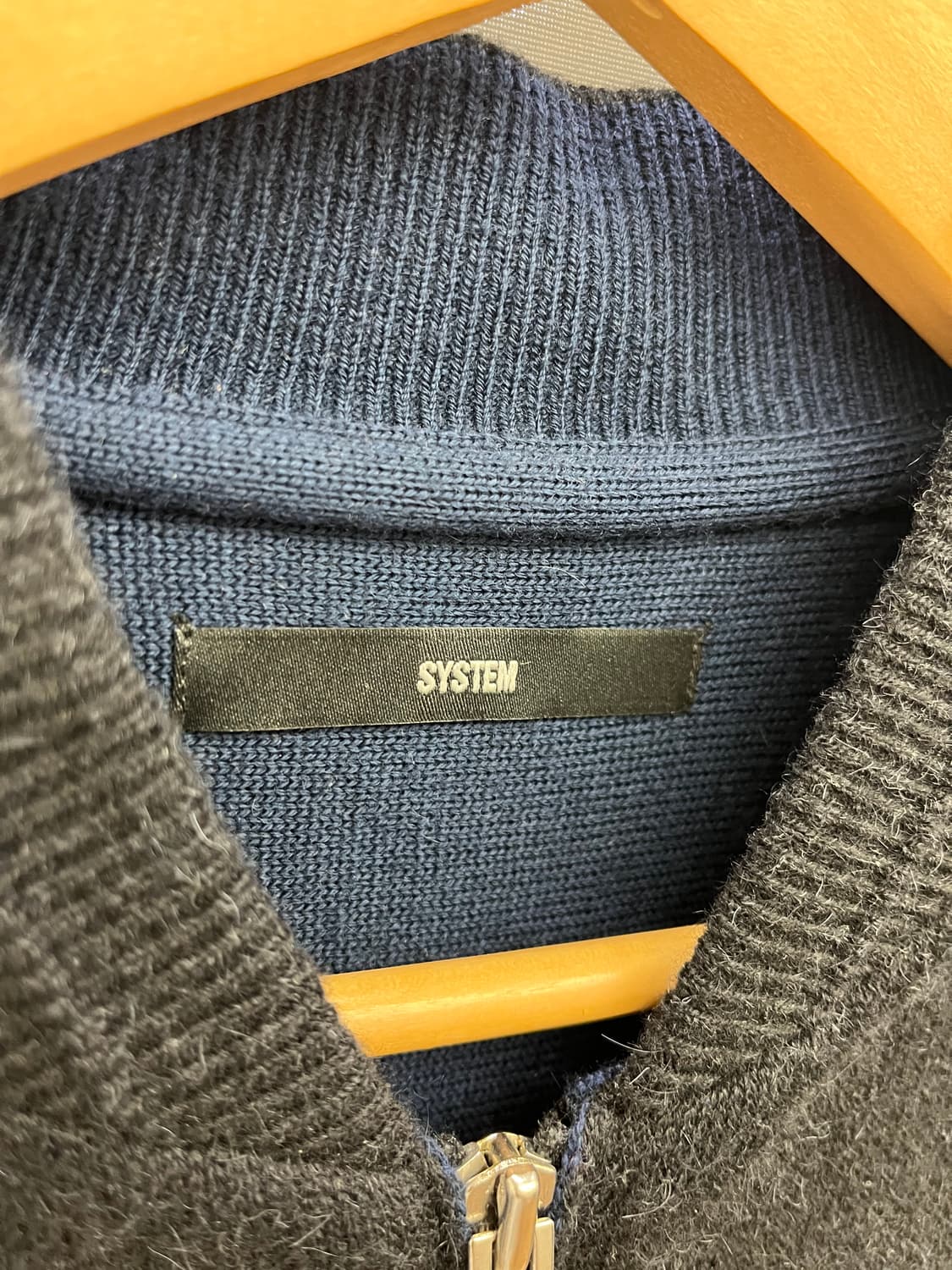 SYSTEM 시스템옴므 울 블랙 집업 가디건 상품이미지4