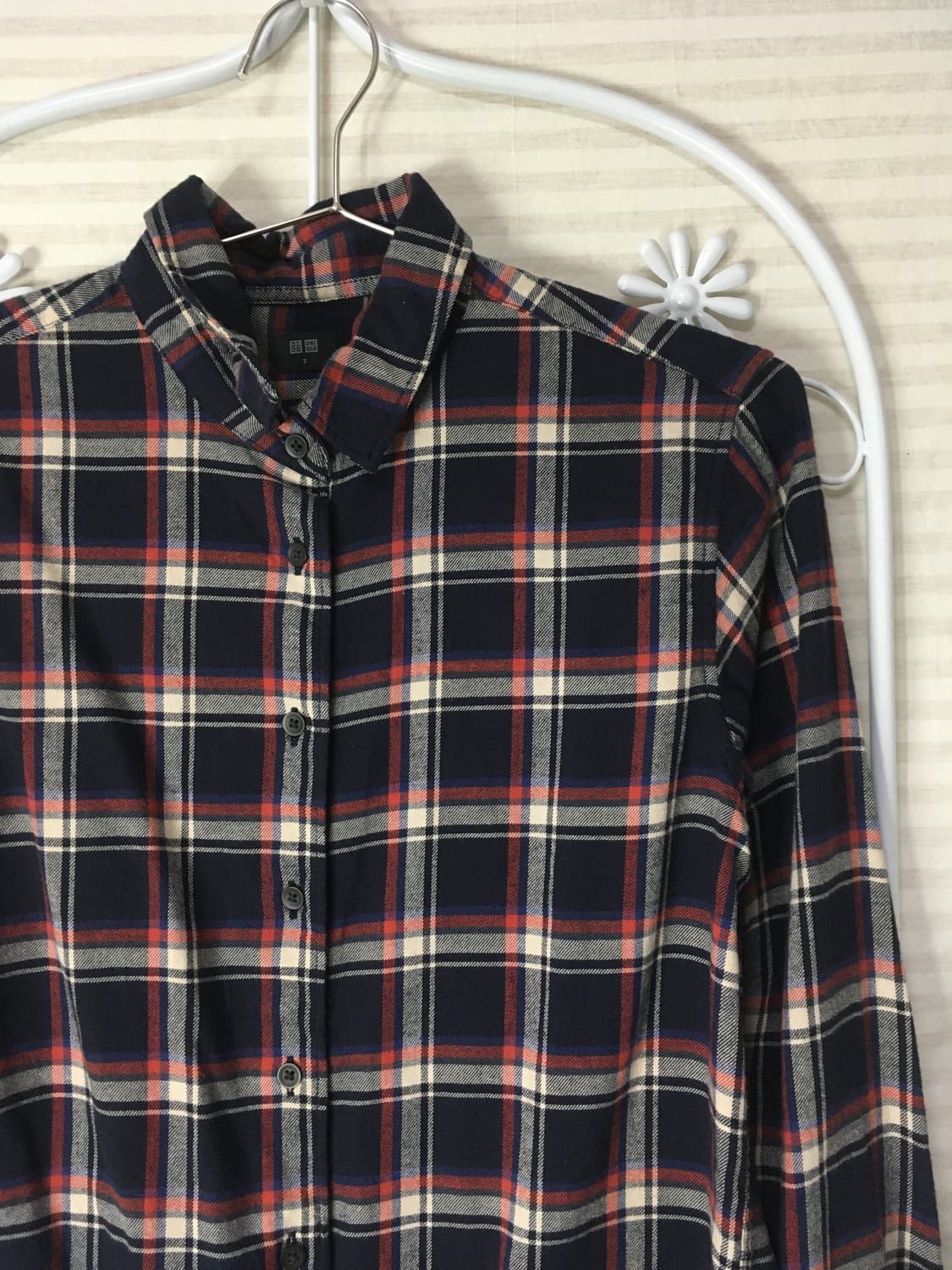 빈티지 네이비 체크 셔츠 y2k 스트릿 갸루 펑키 일본빈티지717 상품이미지3