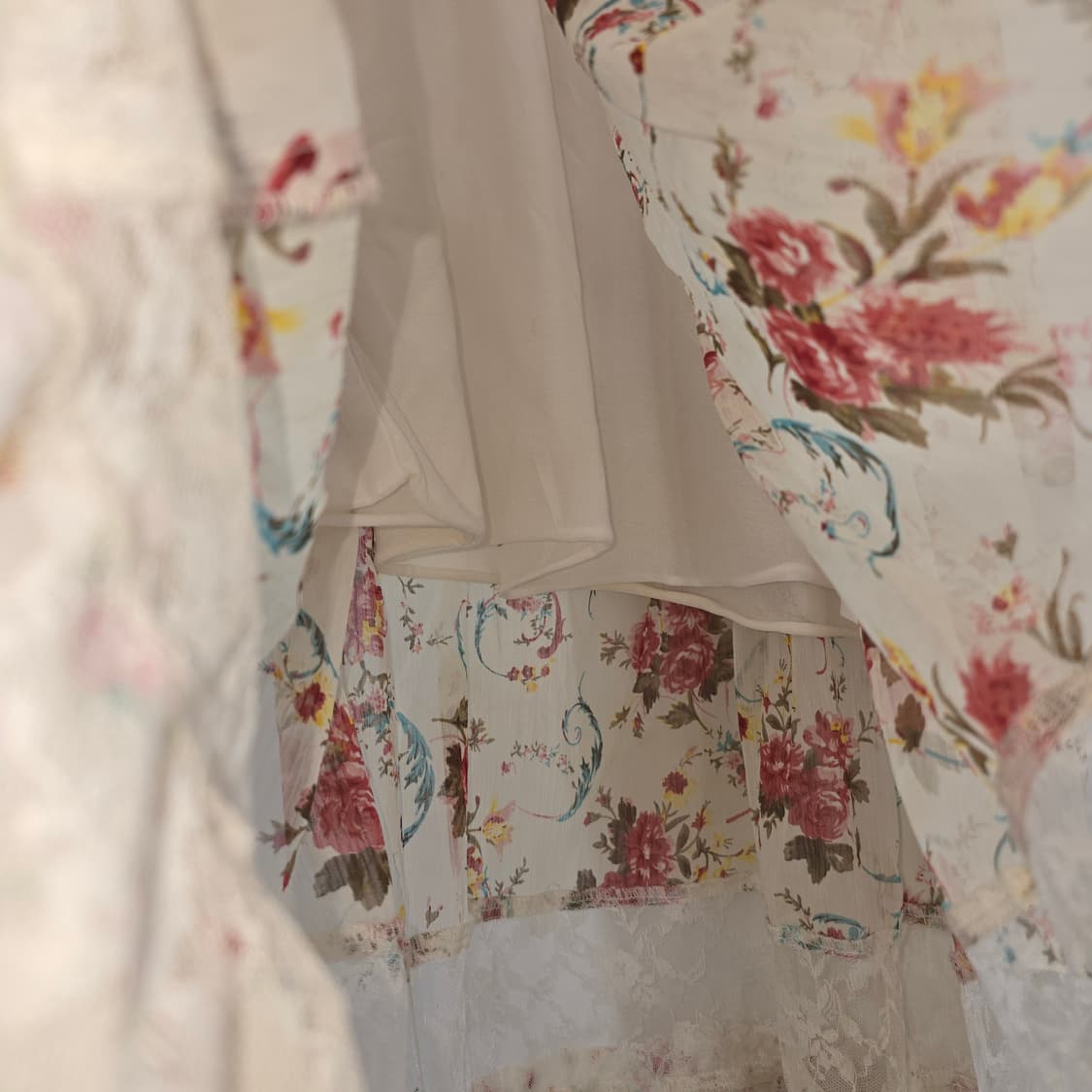 일본 빈티지 플라워 롱 원피스 레이스 디테일 상품이미지8