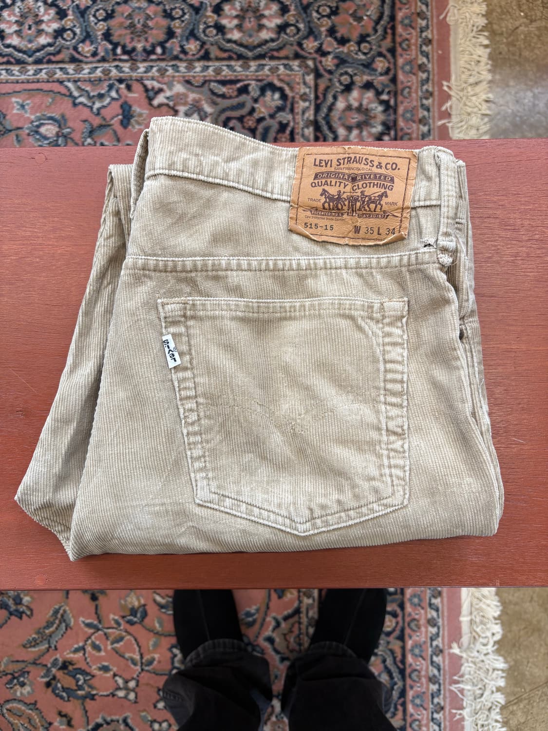 90s 93년 생산 화이트탭 코듀로이 리바이스 상품이미지2