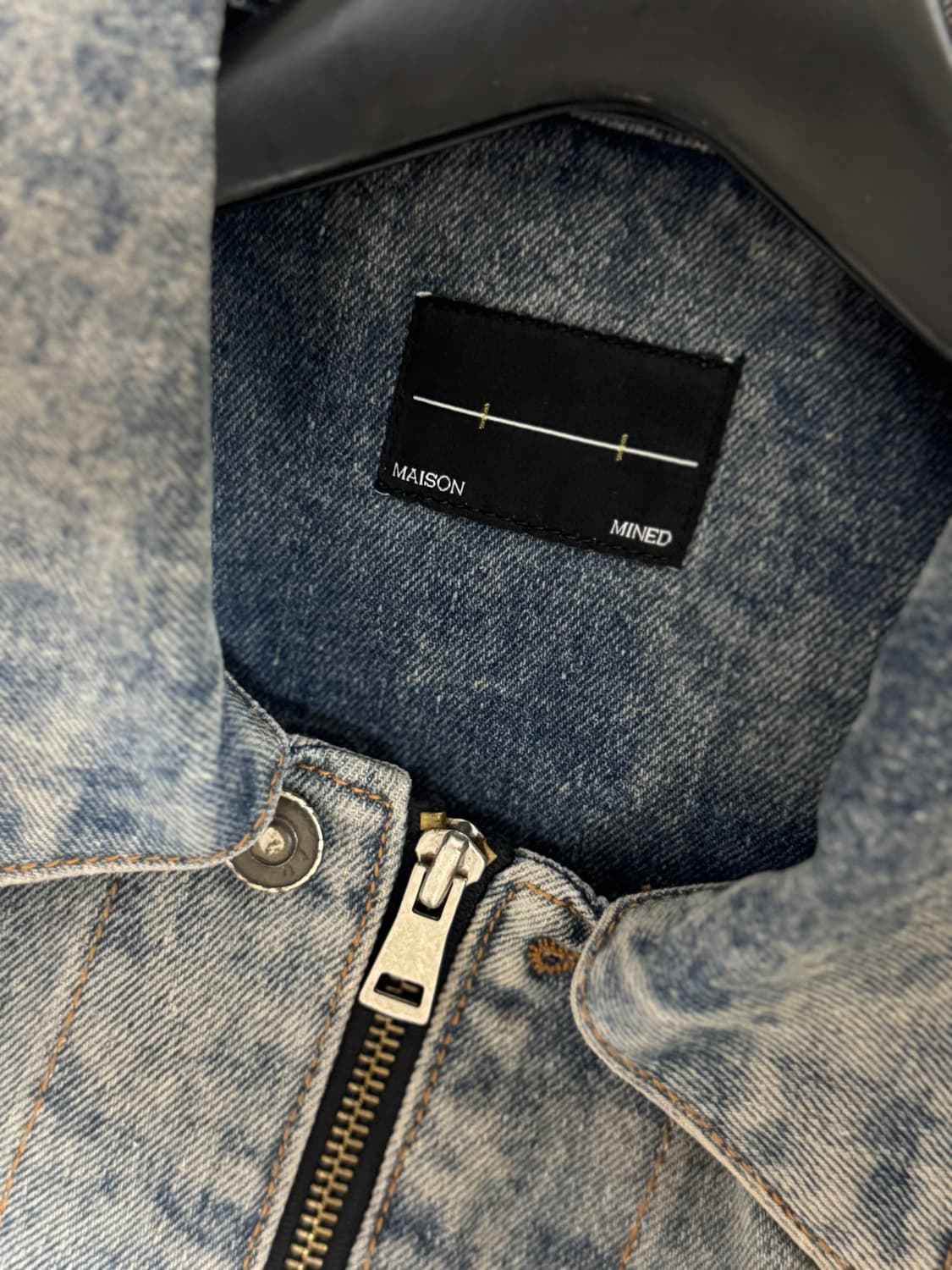 메종미네드 / 블루 워싱 지퍼 데님 자켓 / L 상품이미지3