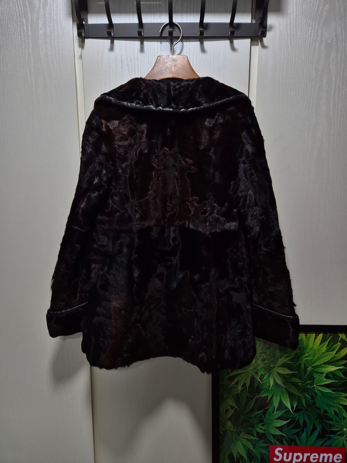 (세일)빈티지 송치 퍼 코트 자켓 다크브라운,블랙 믹스 상품이미지10