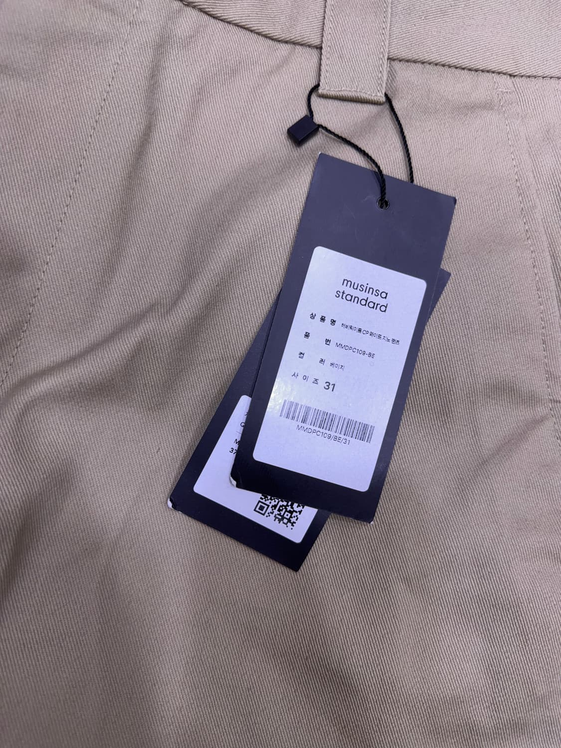 무신사스탠다드 헤비웨이트 CP 와이드 치노팬츠 베이지 31 상품이미지7